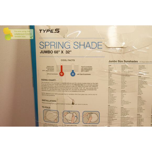 Type S Jumbo Fashion Reversible Spring Shade Blue/Silver 68x32" - Picture 4 of 6